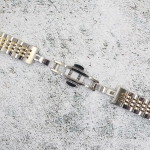 Верижка за часовник ML16-6020BC, Стоманена, Биколор, 16мм