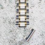 Верижка за часовник ML18-6018BCG, Стоманена, Биколор, 18мм