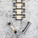 Верижка за часовник ML18-6018BCG, Стоманена, Биколор, 18мм