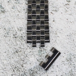 Верижка за часовник ML18-6019B, Стоманена, Черна, 18мм