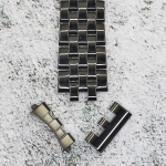 Верижка за часовник ML18-6019B, Стоманена, Черна, 18мм