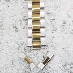 Верижка за часовник ML20-6022BCG, Стоманена, Биколор, 20мм