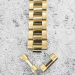 Верижка за часовник ML20-6022G, Стоманена, Златиста, 20мм