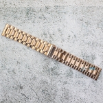 Верижка за часовник ML22-6018RG, Стоманена, Розово злато, 22мм