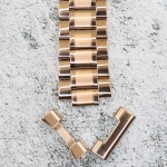 Верижка за часовник ML22-6018RG, Стоманена, Розово злато, 22мм