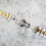 Верижка за часовник ML22-6022BCG, Стоманена, Биколор, 22мм