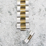 Верижка за часовник ML22-6022BCG, Стоманена, Биколор, 22мм