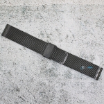 Метална верижка за часовник ML22-6606B, Меш, Стоманена, Черна, 22мм