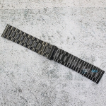 Верижка за часовник ML24-6018B, Стоманена, Черна, 24мм