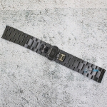 Верижка за часовник ML24-6018B, Стоманена, Черна, 24мм
