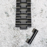 Верижка за часовник ML24-6018B, Стоманена, Черна, 24мм