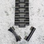 Верижка за часовник ML24-6018B, Стоманена, Черна, 24мм