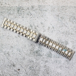 Верижка за часовник ML24-6018BCG, Стоманена, Биколор, 24мм