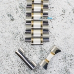 Верижка за часовник ML24-6018BCG, Стоманена, Биколор, 24мм