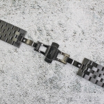 Верижка за часовник ML24-6019B, Стоманена, Черна, 24мм