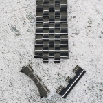 Верижка за часовник ML24-6019B, Стоманена, Черна, 24мм