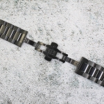 Верижка за часовник ML24-6022B, Стоманена, Черна, 24мм