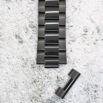 Верижка за часовник ML24-6022B, Стоманена, Черна, 24мм