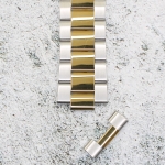 Верижка за часовник ML24-6022BCG, Стоманена, Биколор, 24мм