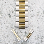 Верижка за часовник ML24-6022BCG, Стоманена, Биколор, 24мм