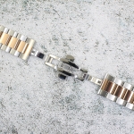 Верижка за часовник ML24-6022BCRG, Стоманена, Биколор, 24мм