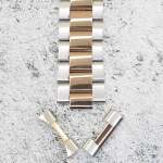 Верижка за часовник ML24-6022BCRG, Стоманена, Биколор, 24мм