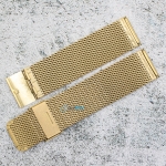 Метална верижка за часовник MLP24-6606G, Златиста, Стоманена, Меш, 24мм