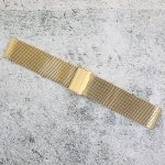 Метална верижка за часовник MLP24-6606G, Златиста, Стоманена, Меш, 24мм