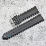 Каишка за часовник Motta MT22121GL, Кожена, Черна, 22мм