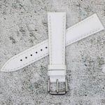 Каишка за часовник Azzuro Delux AZD20463, Кожена, Бяла, 20мм Изображение 3