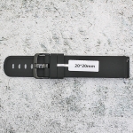 Силиконова каишка за часовник SN20101, Черна, 20мм