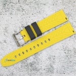 Силиконова каишка за часовник SN2050BC, Черно-жълта, 20мм
