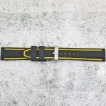 Силиконова каишка за часовник SN2050BC, Черно-жълта, 20мм