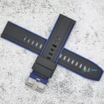 Силиконова каишка за часовник SN2071BC, Черно-синя, 20мм