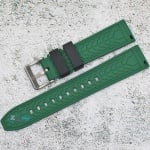 Силиконова каишка за часовник SN2096BC, Черно-зелен, 20мм
