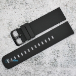 Силиконова каишка за часовник SN22101, Черна, 22мм