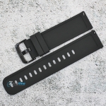 Силиконова каишка за часовник SN22101, Черна, 22мм