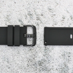 Силиконова каишка за часовник SN22101, Черна, 22мм