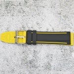 Силиконова каишка за часовник SN2250BC, Черно-жълта, 22мм