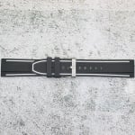 Силиконова каишка за часовник SN2260BC, Черно-бяла, 22мм