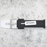 Силиконова каишка за часовник SN2261BC, Черно-бяла, 22мм