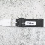 Силиконова каишка за часовник SN2262BC, Черно-бяла, 22мм