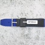 Силиконова каишка за часовник SN2272BC, Черно-синя, 22мм