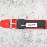 Силиконова каишка за часовник SN2291BC, Черно-червена, 22мм