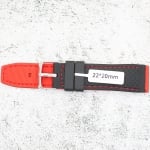 Силиконова каишка за часовник SN2292BC, Черно-червена, 22мм