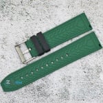Силиконова каишка за часовник SN2296BC, Черно-зелена, 22мм