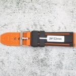 Силиконова каишка за часовник SN2441BC, Черно-оранжева, 24мм