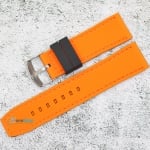 Силиконова каишка за часовник SN2442BC, Черно-оранжева, 22мм