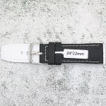 Силиконова каишка за часовник SN2462BC, Черно-бяла, 24мм