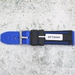 Силиконова каишка за часовник SN2471BC, Черно-синя, 24мм